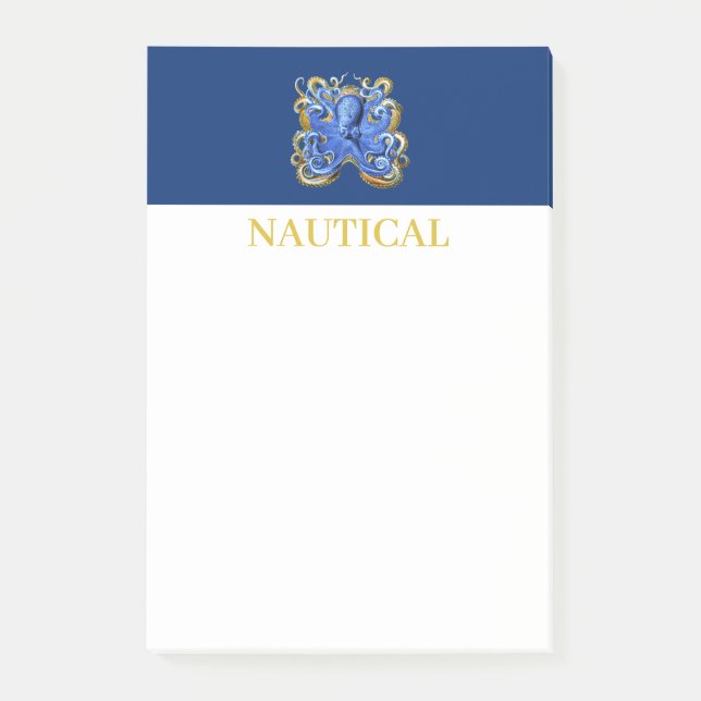 Boat Beach House Octopus Custom Post-it Notes (Front)