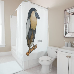 Boat-billed heron bird cartoon illustration