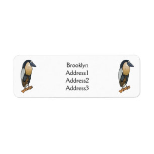 Boat-billed heron bird cartoon illustration 