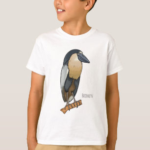 Boat-billed heron bird cartoon illustration T-Shirt