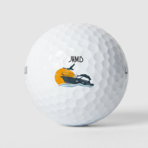 Boat Boater Boating Monogram Art Golf Balls
