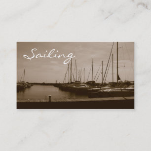 Boat Business Cards Sailing Harbour Sepia