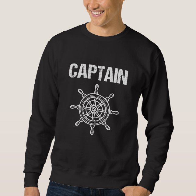 Boat Captain Boaters Pontoon Boating Sweatshirt (Front)