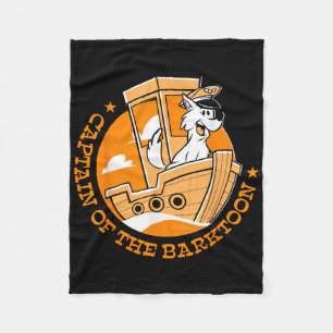Boat Captain Captain Of The Barktoon Pontoon Dog  Fleece Blanket