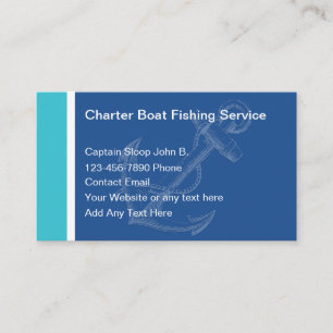 Boat Captain Charter Fishing Business Cards