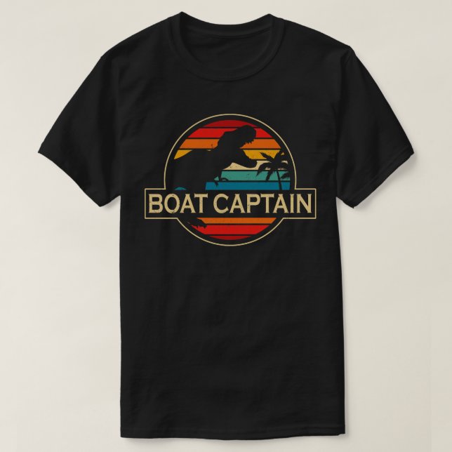 Boat Captain Dinosaur T-Shirt (Design Front)