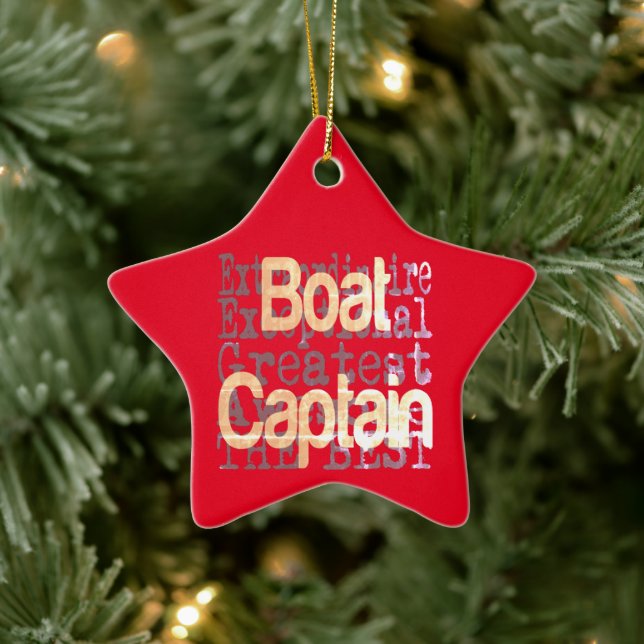 Boat Captain Extraordinaire Ceramic Ornament (Tree)