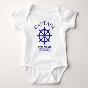 Boat Captain In Training (Personalize Name) Light Baby Bodysuit