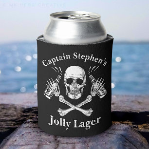 Boat Captain Jolly Lager Custom Beer Pirate Theme  Can Cooler