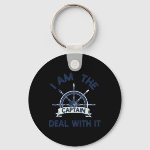 Boat Captain Men Women Funny Boating Sailing Ponto Keychain
