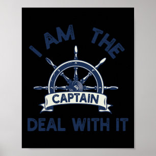 Boat Captain Men Women Funny Boating Sailing Ponto Poster