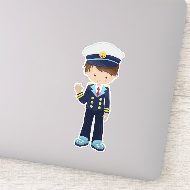Boat Captain, Skipper, Cute Boy, Brown Hair (Detail)