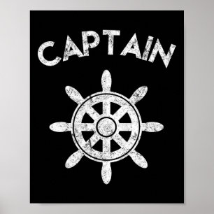 Boat Captain Wheel Sailboat Boating Sailor Gifts Poster