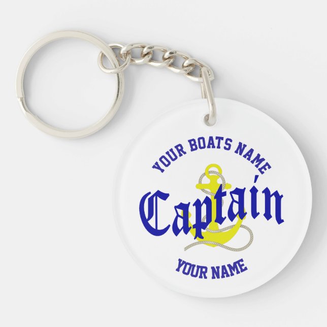 Boat captains anchor design keychain (Front)