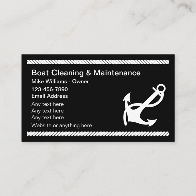 Boat Cleaning And Maintenance Business Card (Front)