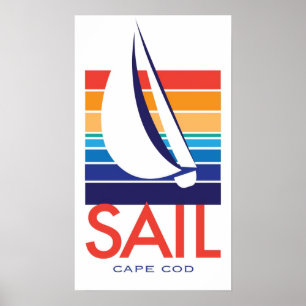 Boat Color Carré_SAIL Cape Cod poster