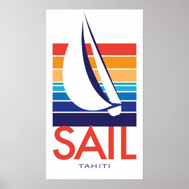 Boat Color Square_SAIL Tahiti poster (Front)