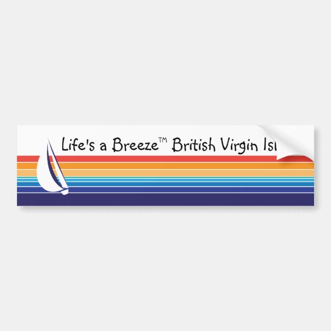Boat Colour Square_Life's a Breeze™_BVI Bumper Sticker (Front)