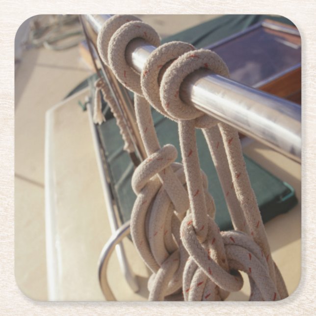 Boat Deck Square Paper Coaster (Front)