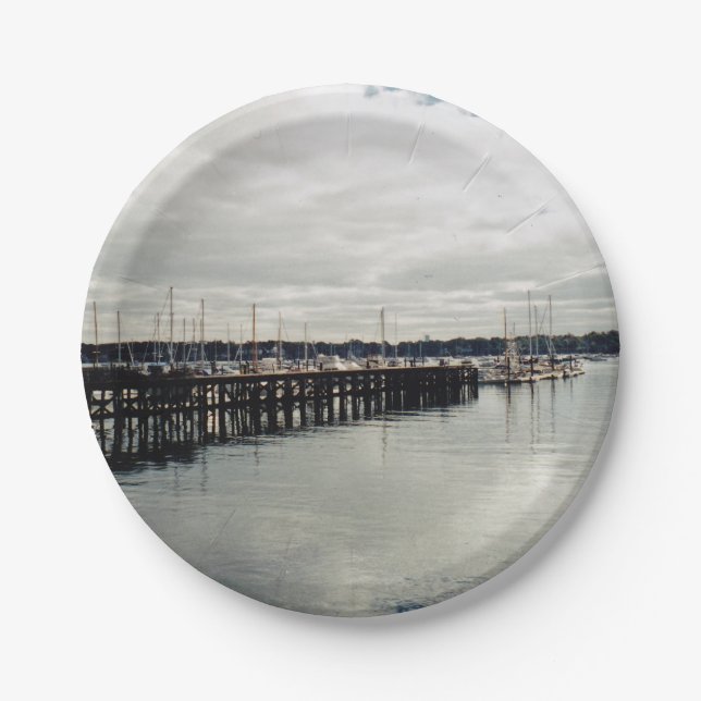 Boat Dock Paper Plate (Front)