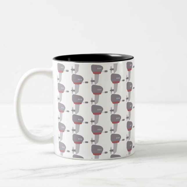 Boat engine Two-Tone coffee mug (Left)