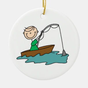 Boat Fishing Ceramic Ornament