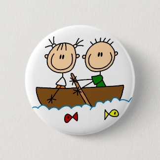 Boat Fishing Stick Figure Button
