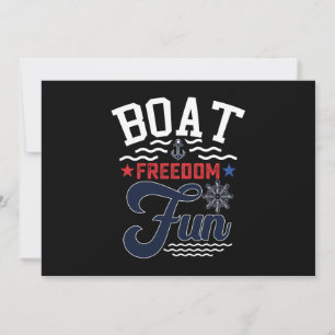 Boat Freedom Fun 4th Of July Boater  Invitation