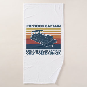Boat Gift   Funny Vintage Pontoon Boat Gift Idea Bath Towel