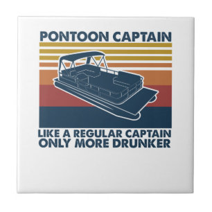 Boat Gift Funny Vintage Pontoon Boat Gift Idea Tile