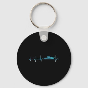 Boat Heartbeat Boating Captain Owner Sailor Boater Keychain