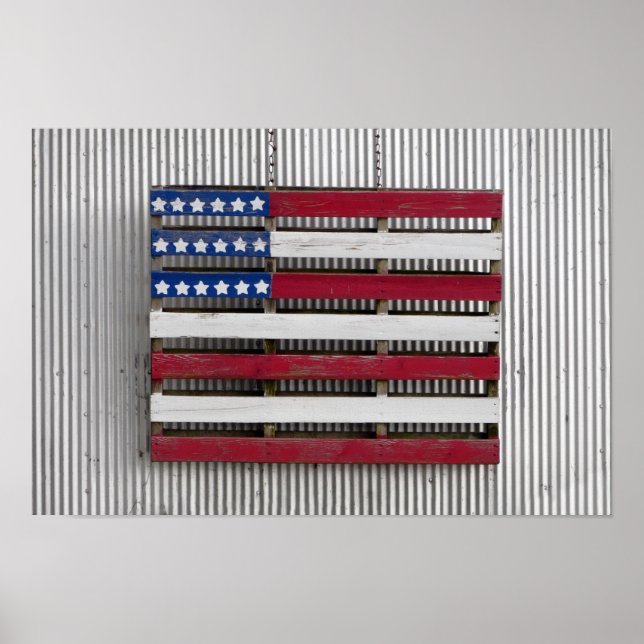 Boat House American Flag Poster (Front)