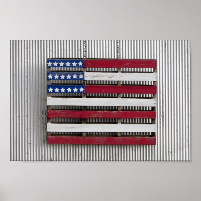 Boat House American Flag Poster (Front)