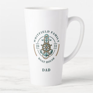 Boat House Anchor Boat Wheel Year Est Personalized Latte Mug