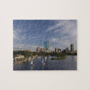 Boat house in the Charles River in The Esplanade Jigsaw Puzzle