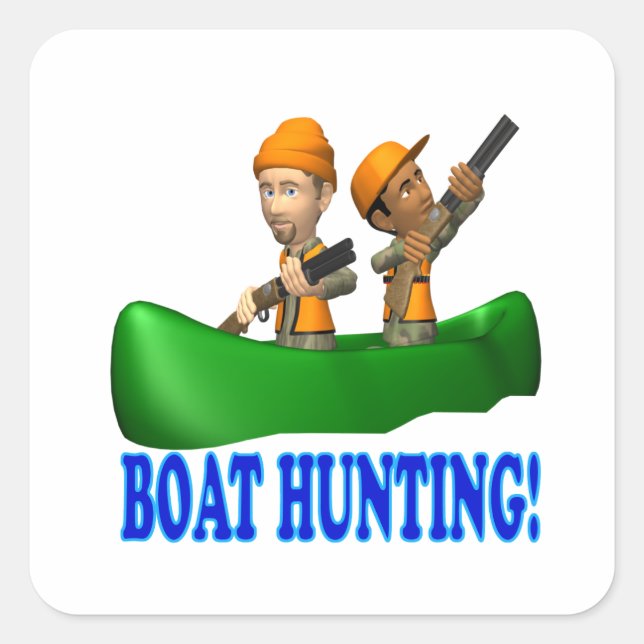 Boat Hunting Square Sticker (Front)