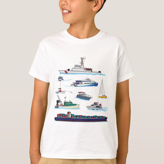 Boat Illustrations T-Shirt (Front)