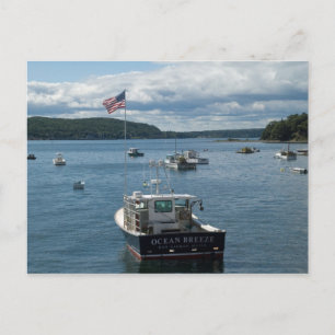 Boat in Bar Harbour Postcard