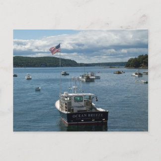 Boat in Bar Harbour Postcard