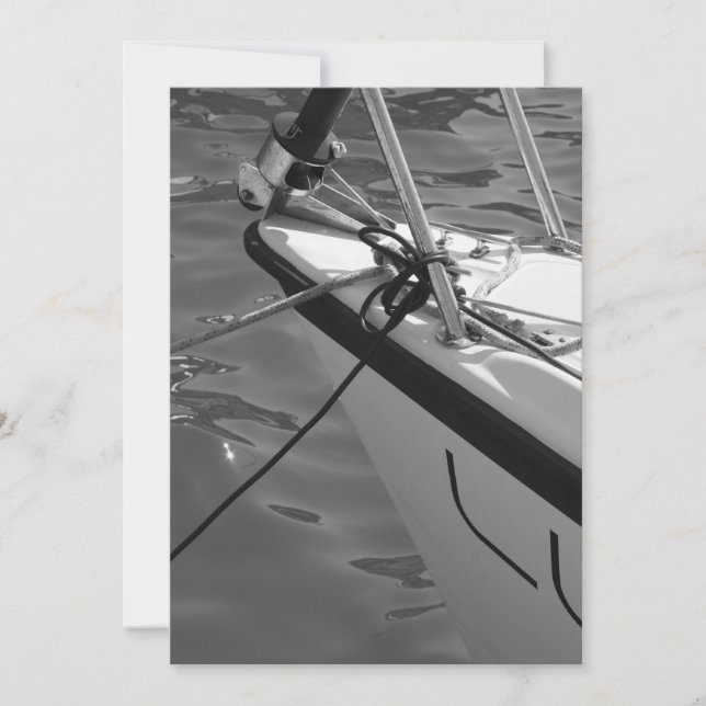 Boat in Black and White Invitation (Front)