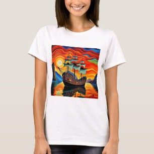 Boat in fjord 5 T-Shirt