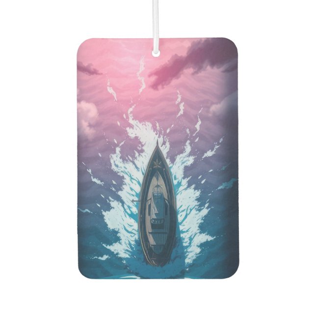 Boat in stormy waves air freshener (Front)