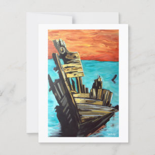 Boat in Sun Postcard
