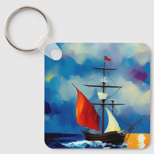 Boat in the Night Keychain (Front)