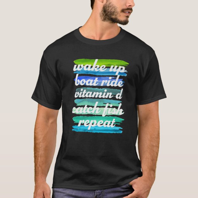Boat Lake Life Fishing Sunrise Suntan Sunburn Suns T-Shirt (Front)