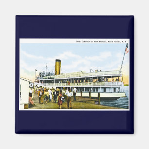 Boat Landing at New Harbour, Block Island, R.I. Magnet
