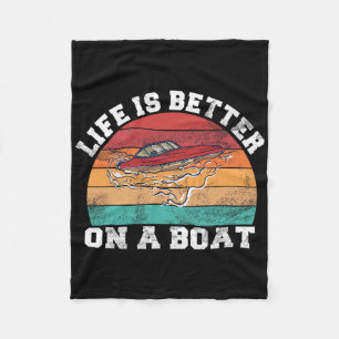 Boat Life Captain Boating Skipper Seamen Motor Boa Fleece Blanket
