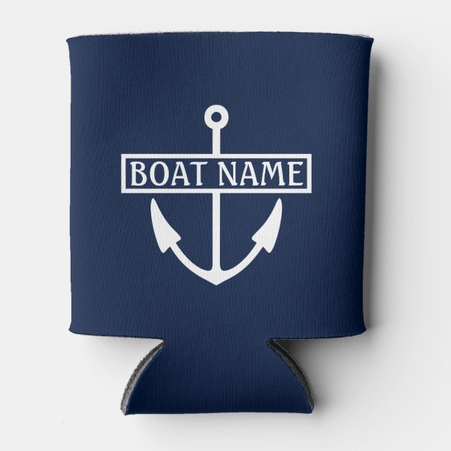 Boat Name Anchor Can Cooler (Front)