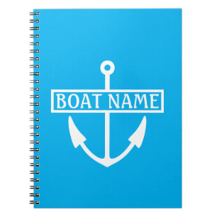 Boat Name Anchor Captain's Log Notebook