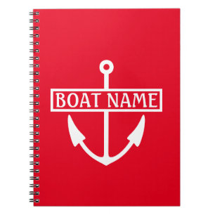Boat Name Anchor Captain's Log Notebook